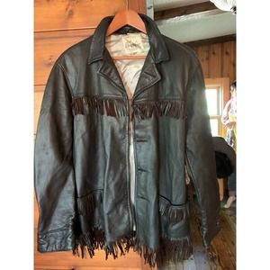 Vintage 1960s Deerskin Leather Jacket DARK BRN SZ 42